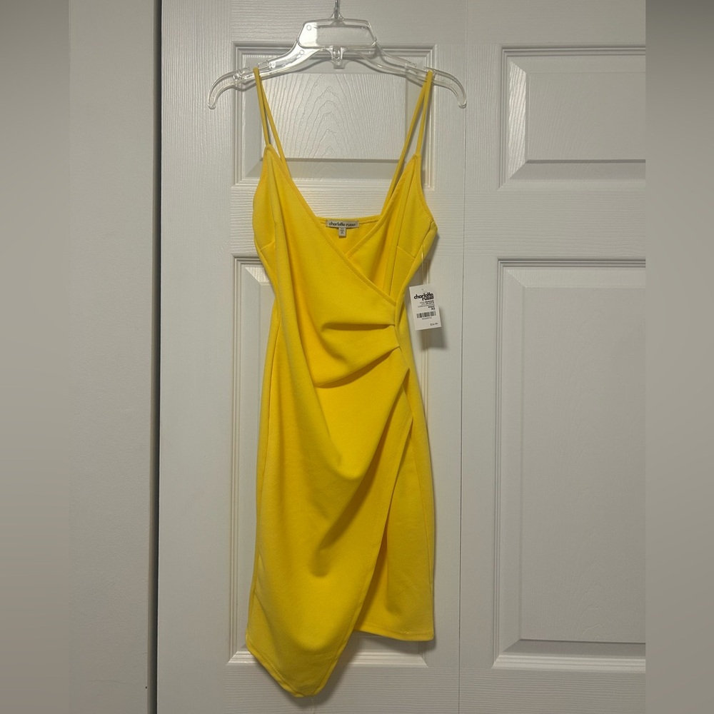 Yellow Wrap Mini Dress